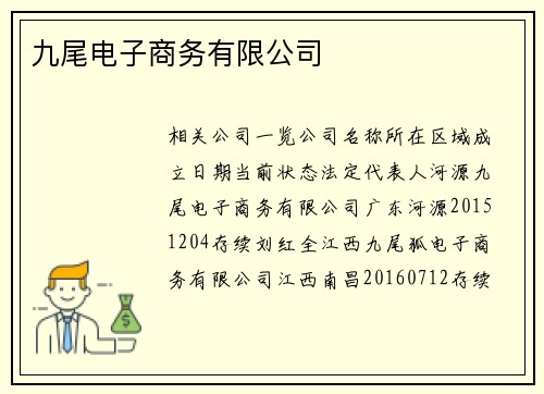 九尾电子商务有限公司